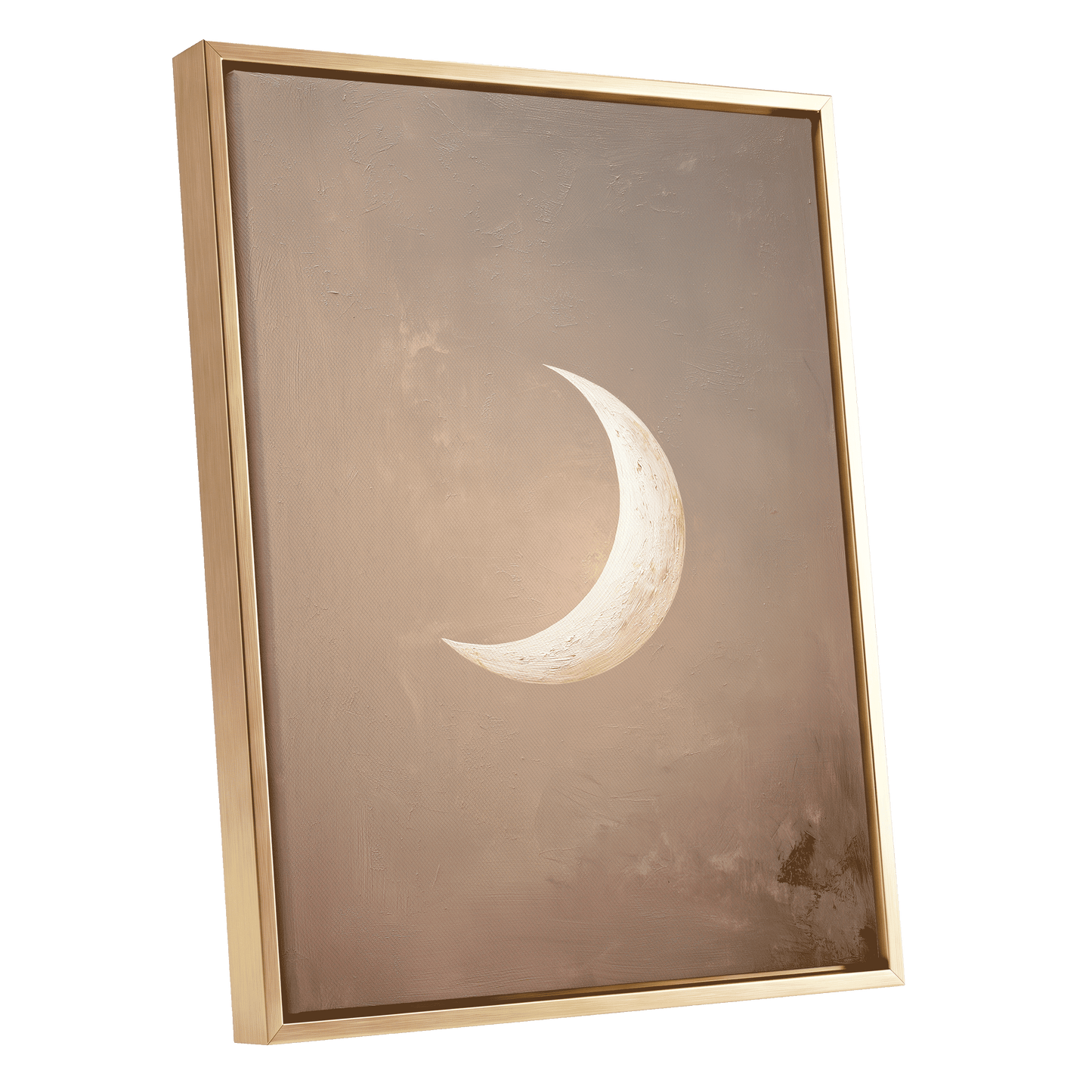 Quiet Crescent – gold framed canvas option