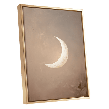 Quiet Crescent – gold framed canvas option