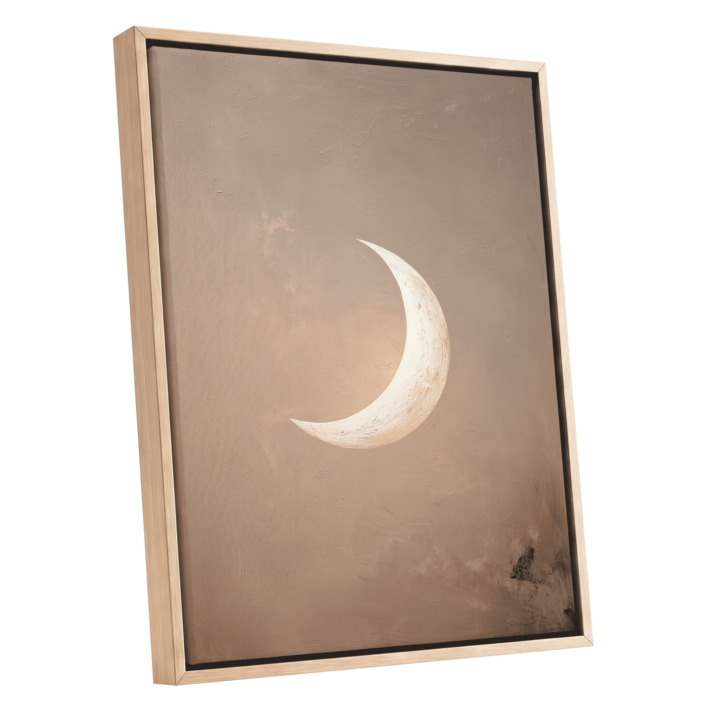 Quiet Crescent – oak framed canvas option