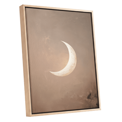 Quiet Crescent – oak framed canvas option
