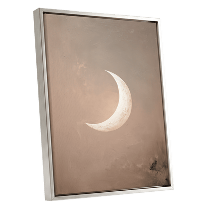 Quiet Crescent – silver framed canvas option