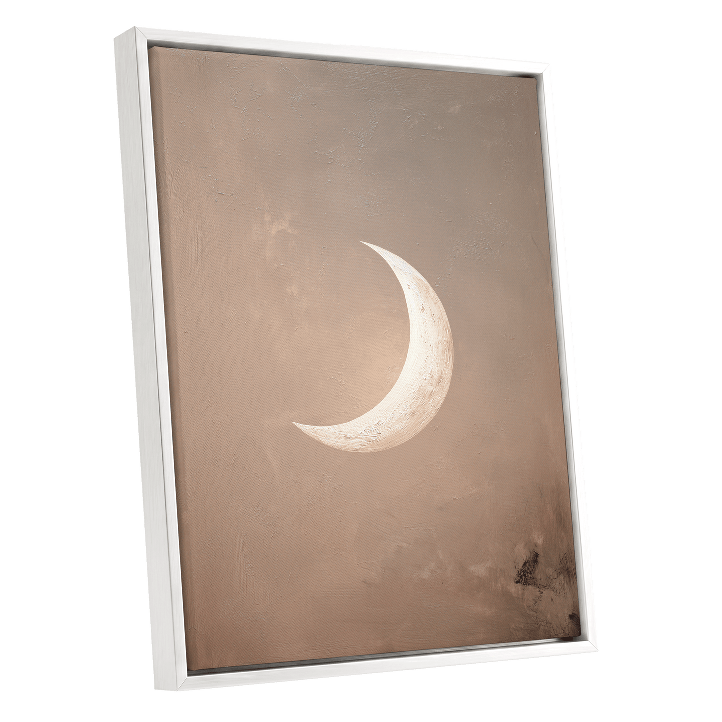 Quiet Crescent – white framed canvas option