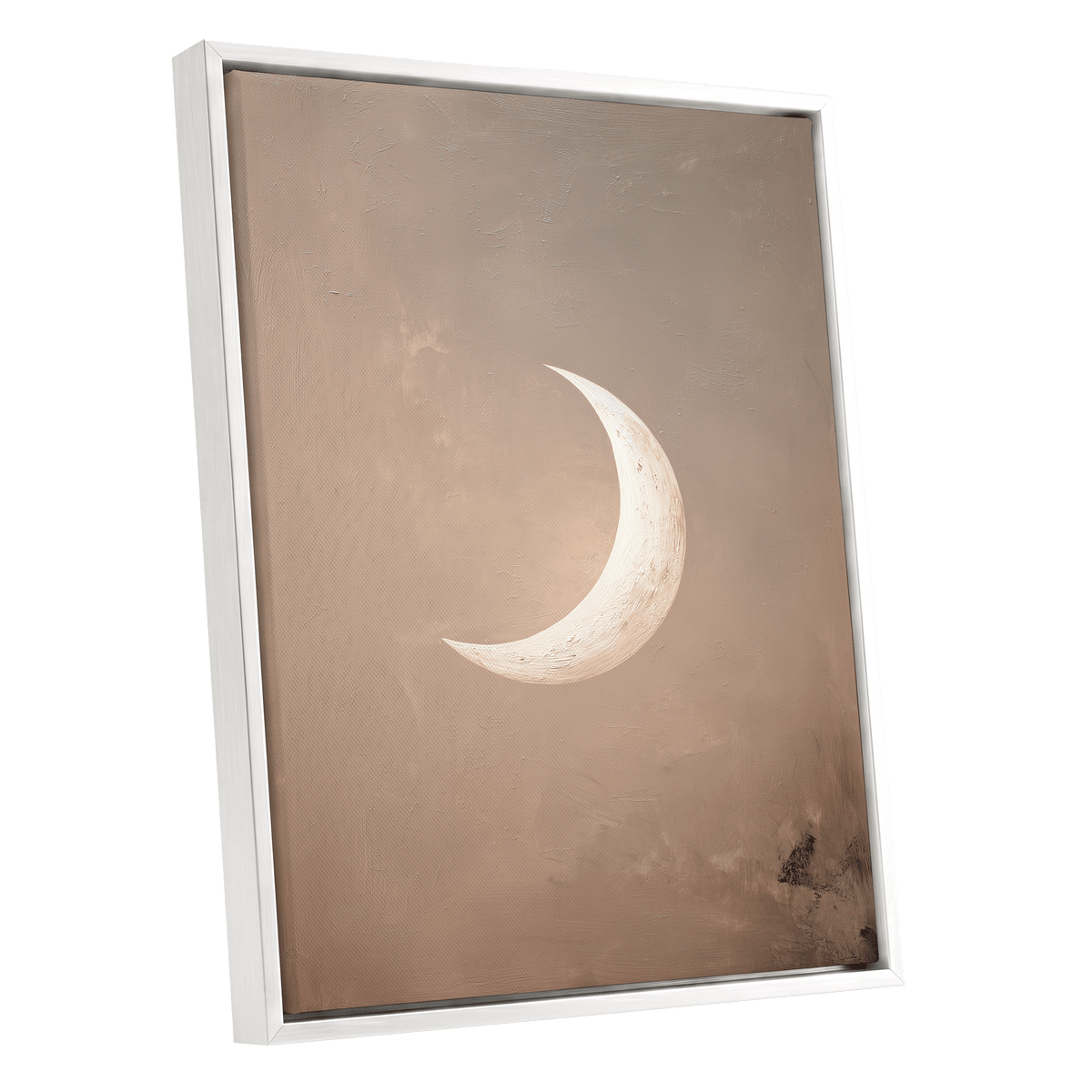 Quiet Crescent – white framed canvas option