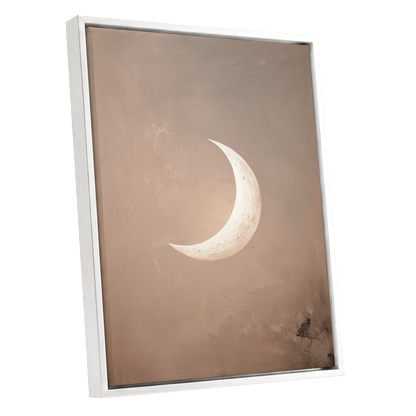 Quiet Crescent – white framed canvas option