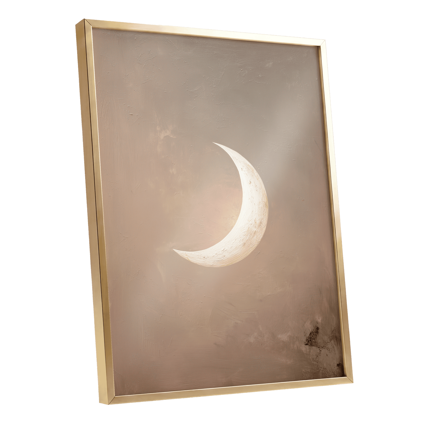 Quiet Crescent – gold framed poster option