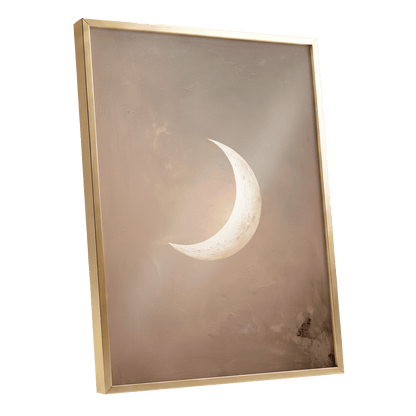 Quiet Crescent – gold framed poster option