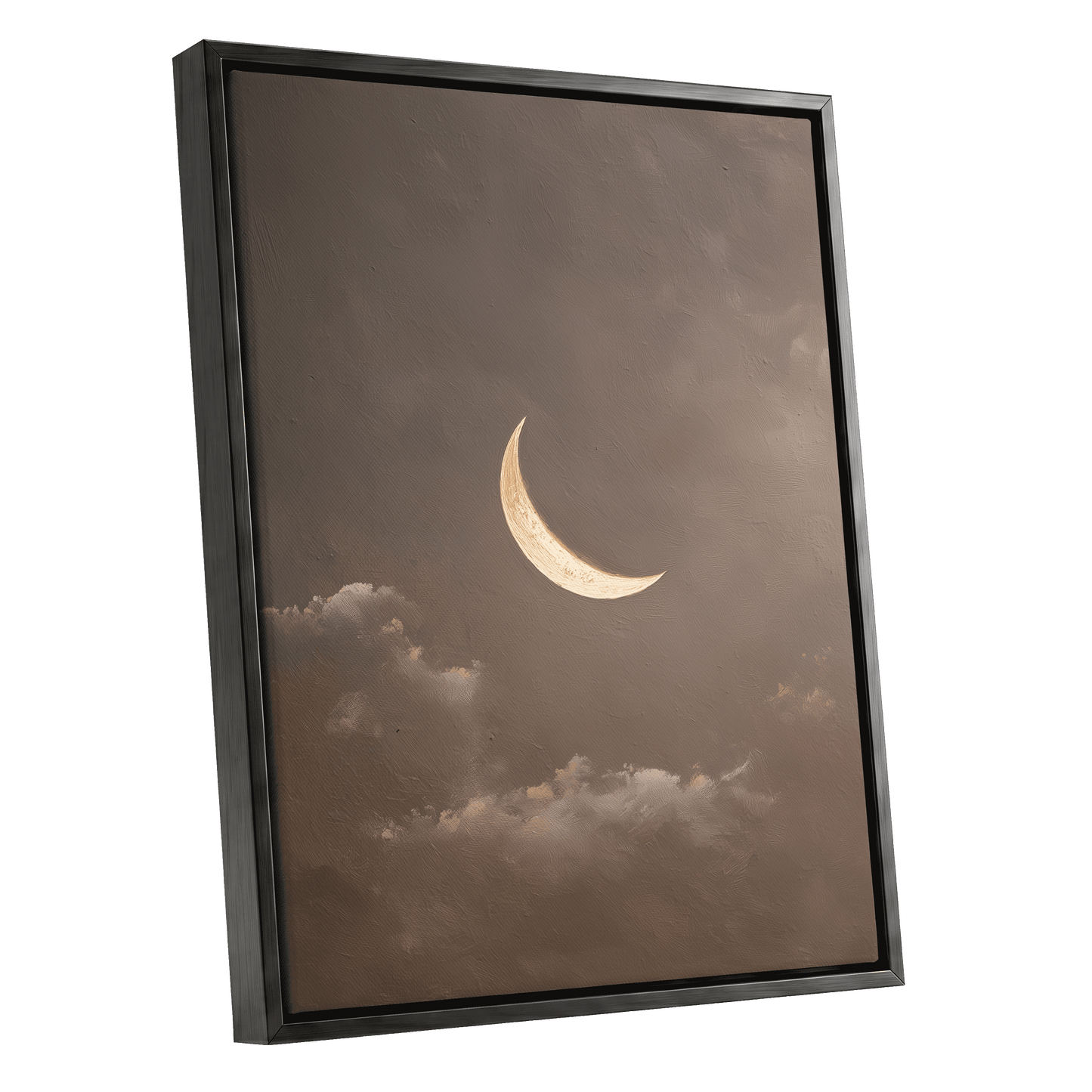 Quiet Lunar Drift – black framed canvas option