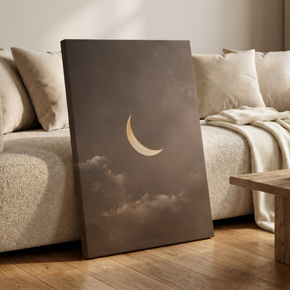 Quiet Lunar Drift – canvas wall art in a styled interior, gallery view 1