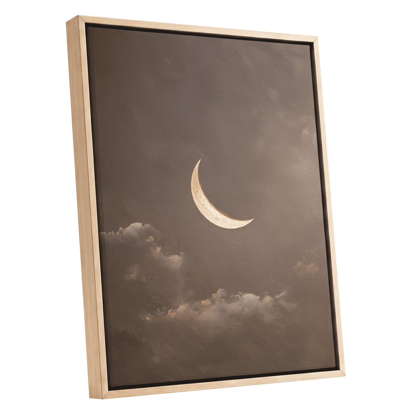 Quiet Lunar Drift – oak framed canvas option