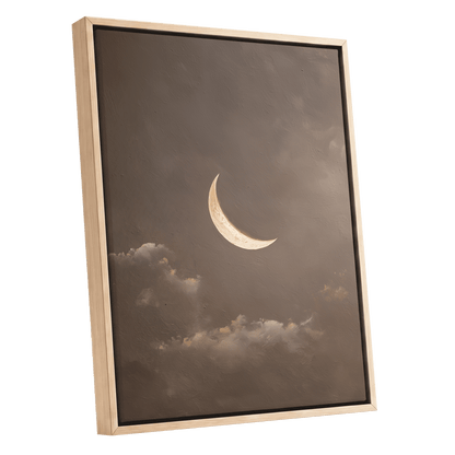 Quiet Lunar Drift – oak framed canvas option