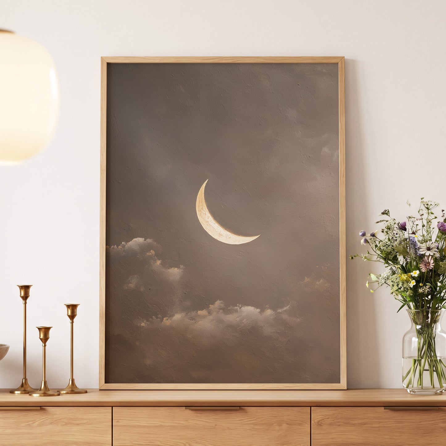 Quiet Lunar Drift – wall art displayed in a styled interior, gallery view 5