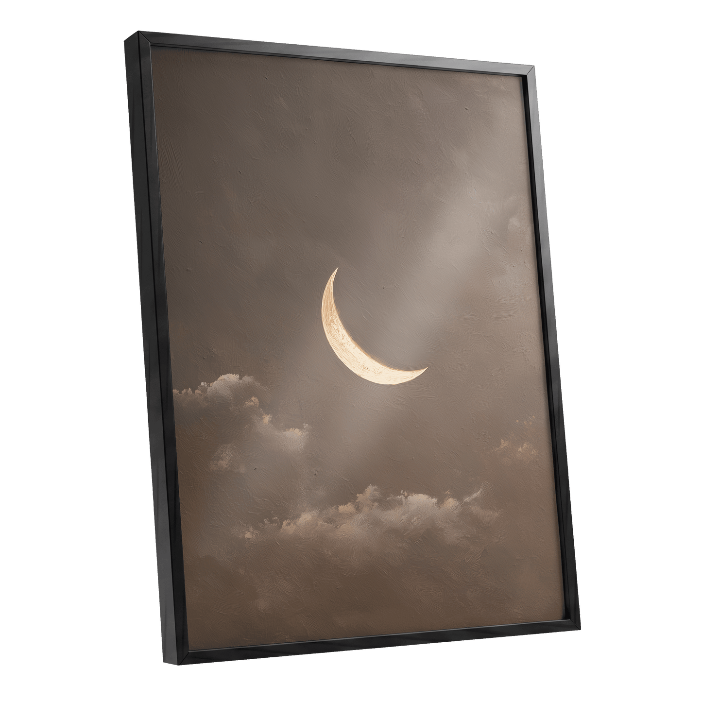Quiet Lunar Drift – black framed poster option