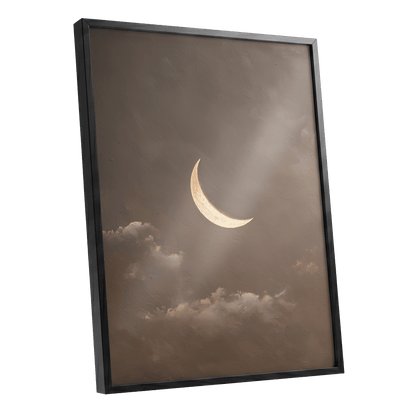 Quiet Lunar Drift – black framed poster option
