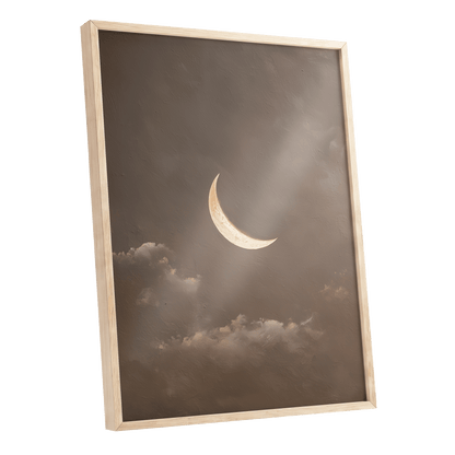 Quiet Lunar Drift – oak framed poster option