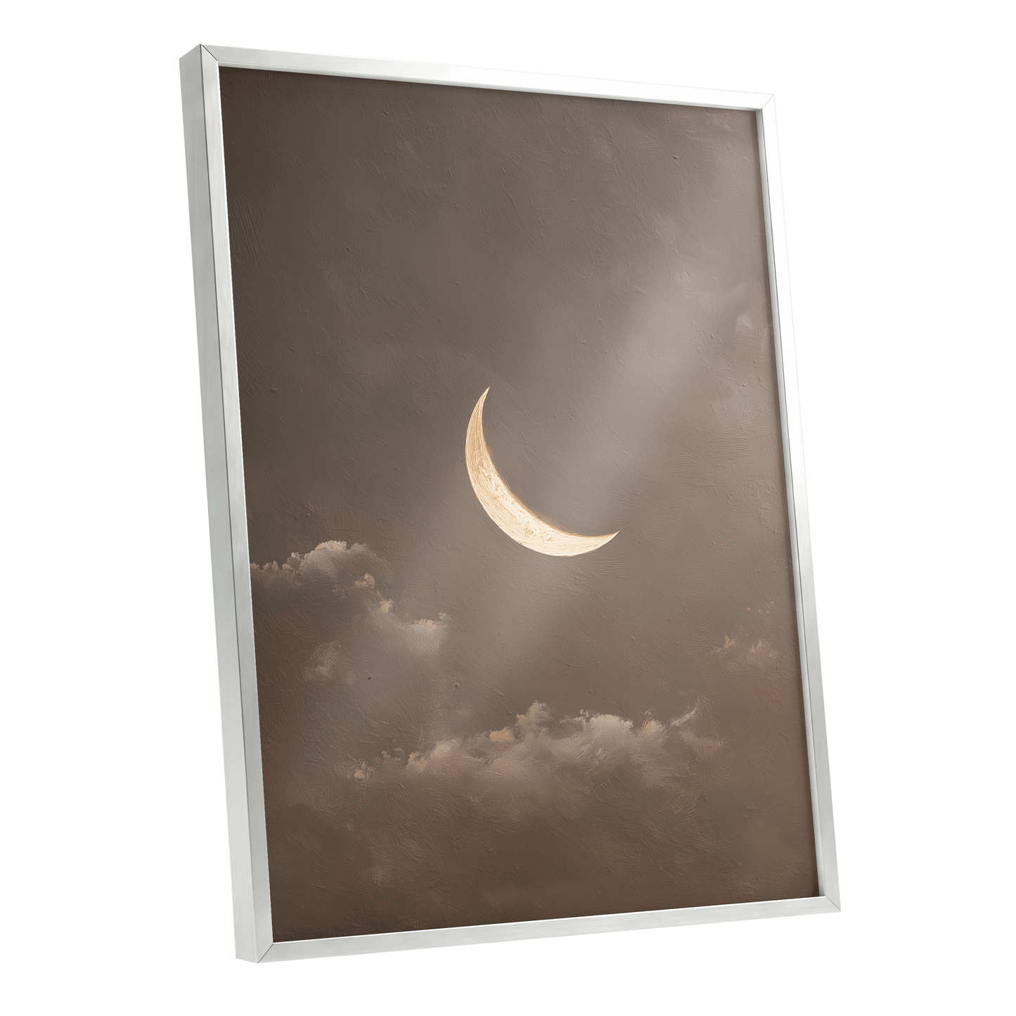 Quiet Lunar Drift – silver framed poster option