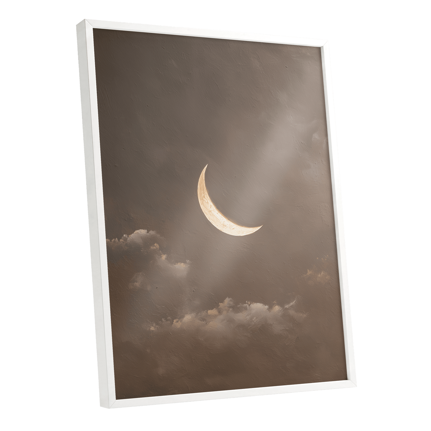 Quiet Lunar Drift – white framed poster option