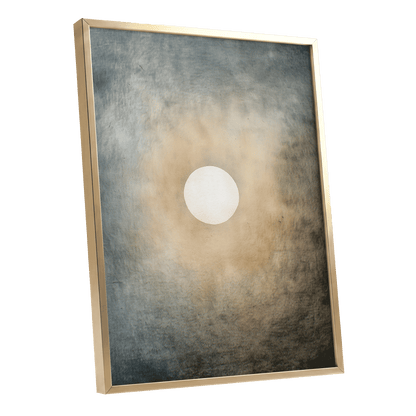 Quiet Orbit – gold framed poster option