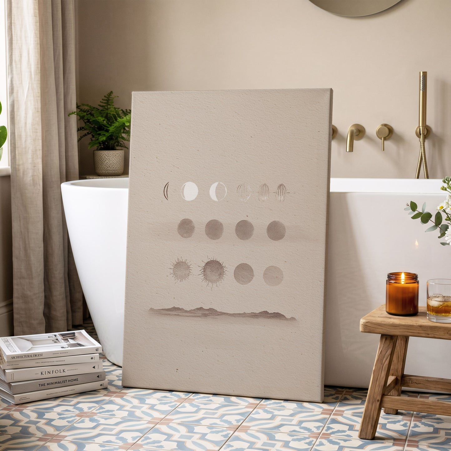 Quiet Orbit Study – canvas wall art in a styled interior, gallery view 2