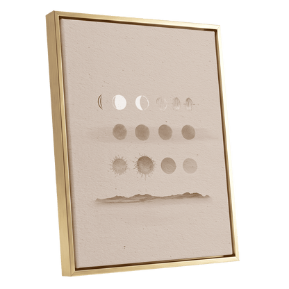 Quiet Orbit Study – gold framed canvas option