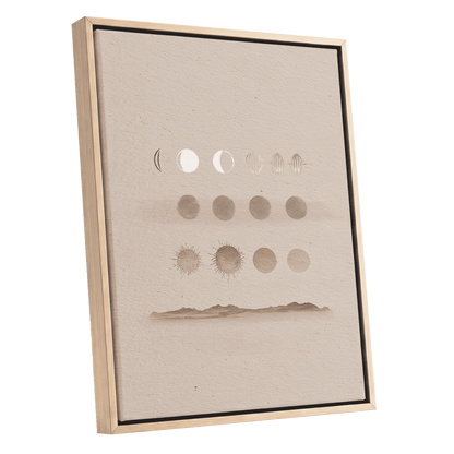 Quiet Orbit Study – oak framed canvas option