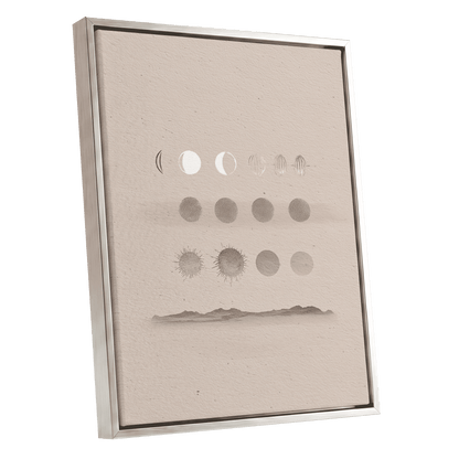 Quiet Orbit Study – silver framed canvas option