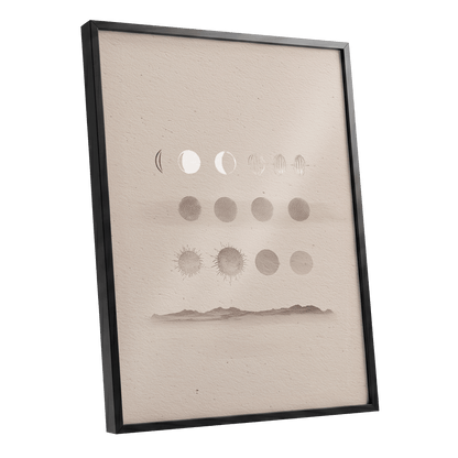 Quiet Orbit Study – black framed poster option