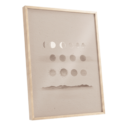 Quiet Orbit Study – oak framed poster option