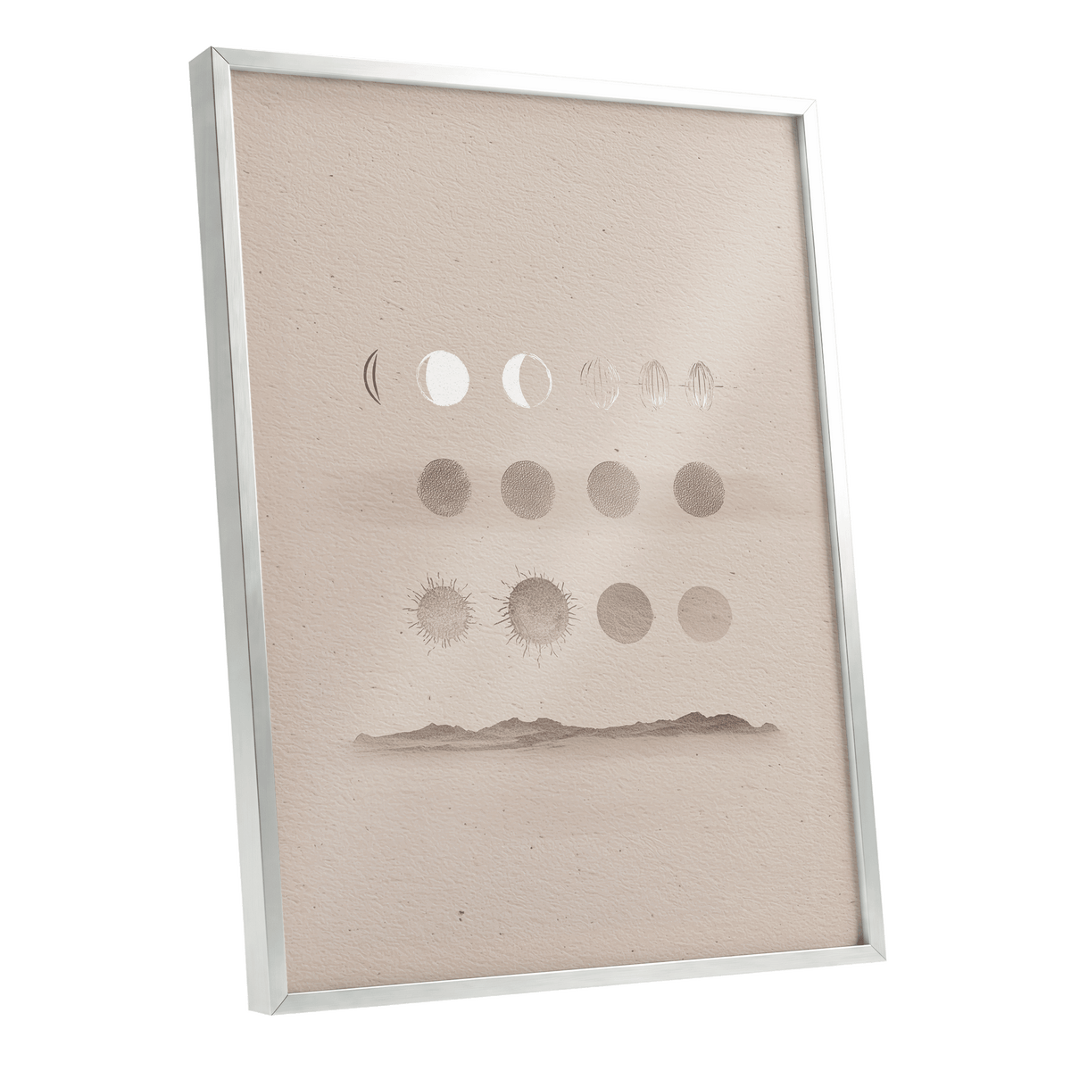 Quiet Orbit Study – silver framed poster option
