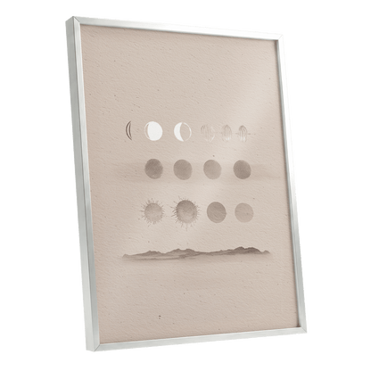 Quiet Orbit Study – silver framed poster option
