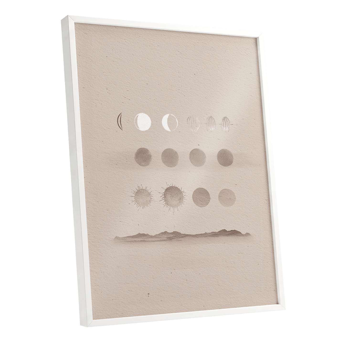 Quiet Orbit Study – white framed poster option
