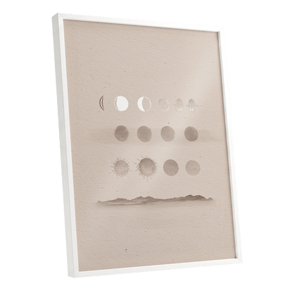 Quiet Orbit Study – white framed poster option
