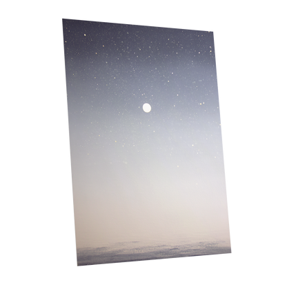 Quiet Orbit, gray, white, gold nature wall art shown as a unframed poster wall art print