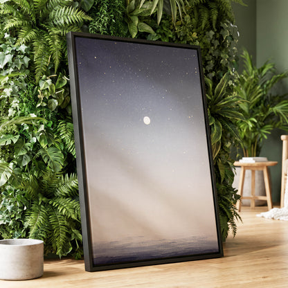 Quiet Orbit, gray, white, gold nature wall art displayed in a styled interior, gallery view 8