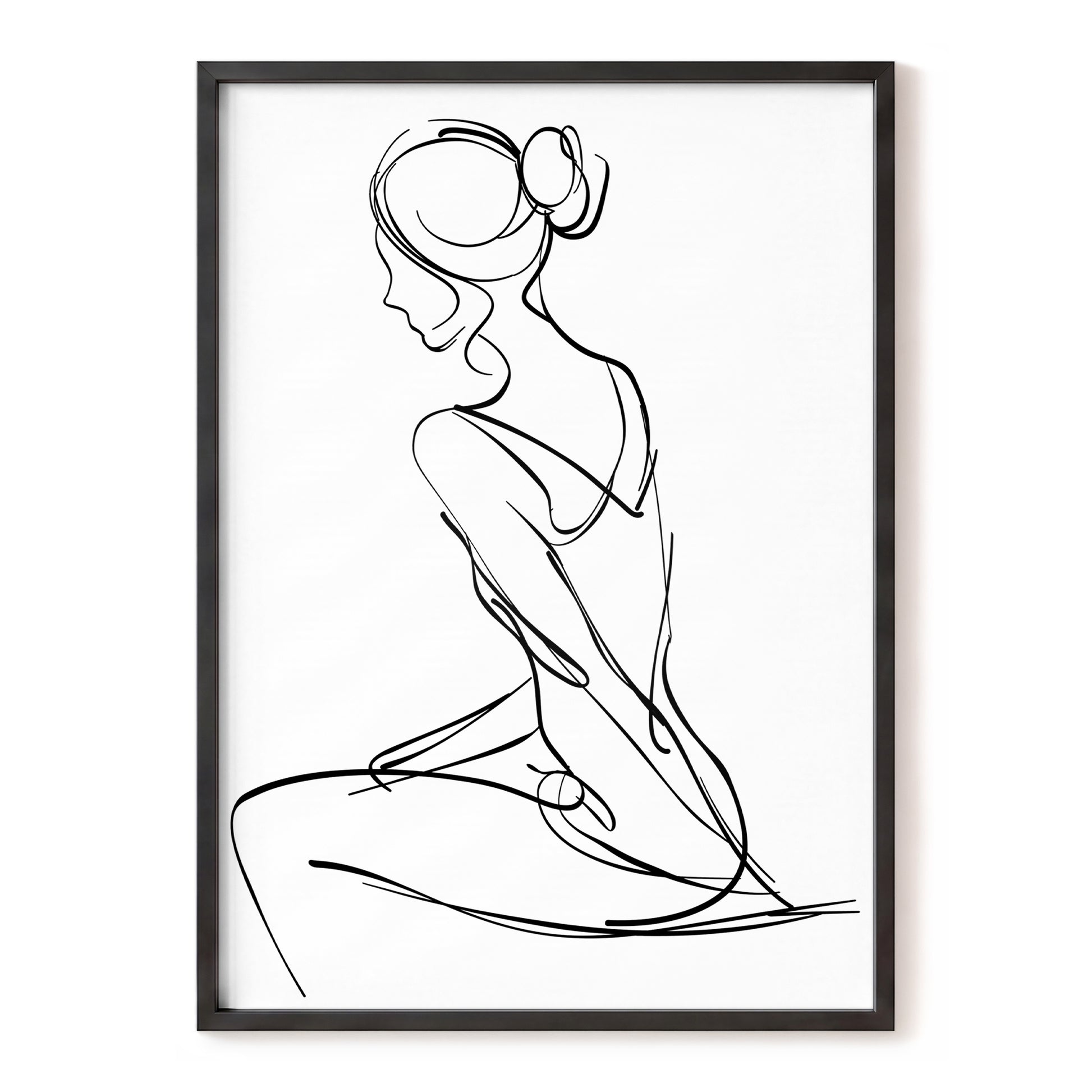 Quiet Poise, black, white minimalist wall art, front artwork view