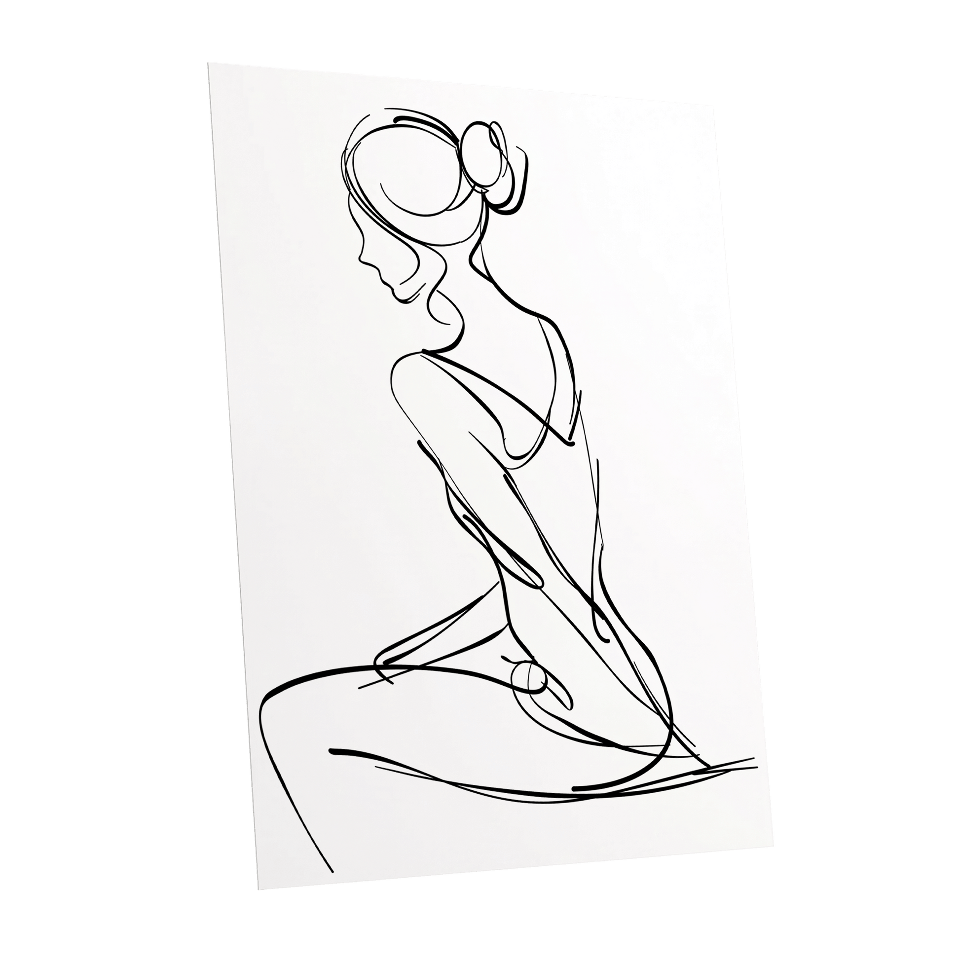 Quiet Poise, black, white minimalist wall art shown as a unframed poster wall art print