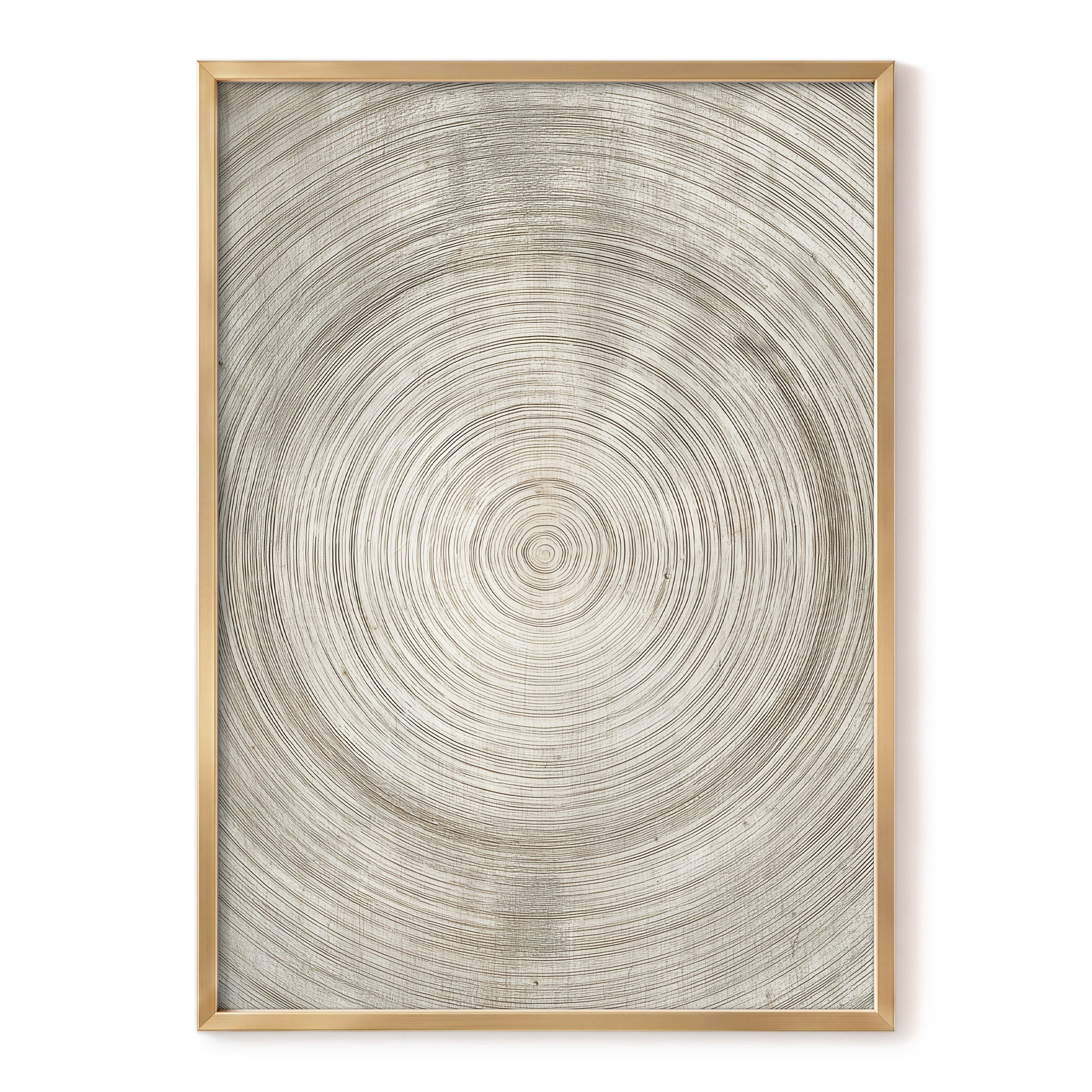 Quiet Rings, beige, brown, gray nature wall art, front artwork view