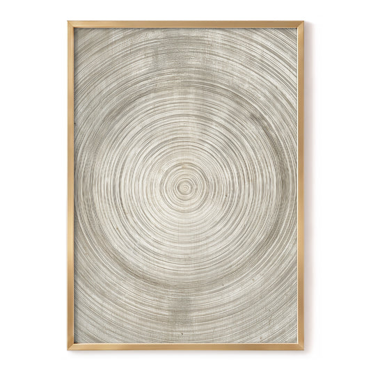 Quiet Rings, beige, brown, gray nature wall art, front artwork view