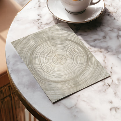 Quiet Rings, beige, brown, gray nature wall art displayed in a styled interior, gallery view 5