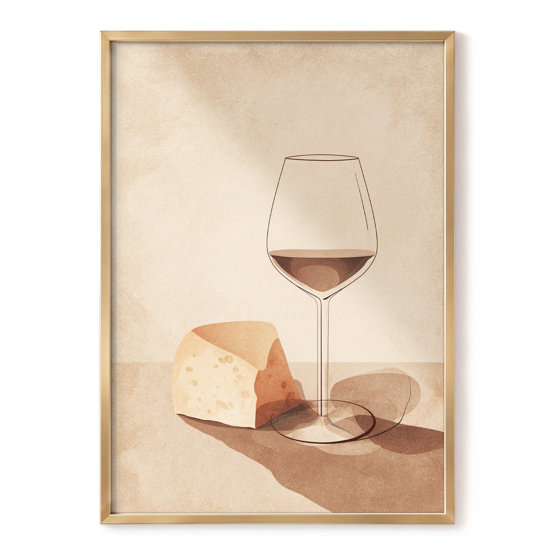 Quiet Vintage Pour, beige, brown, orange minimalist wall art, front artwork view