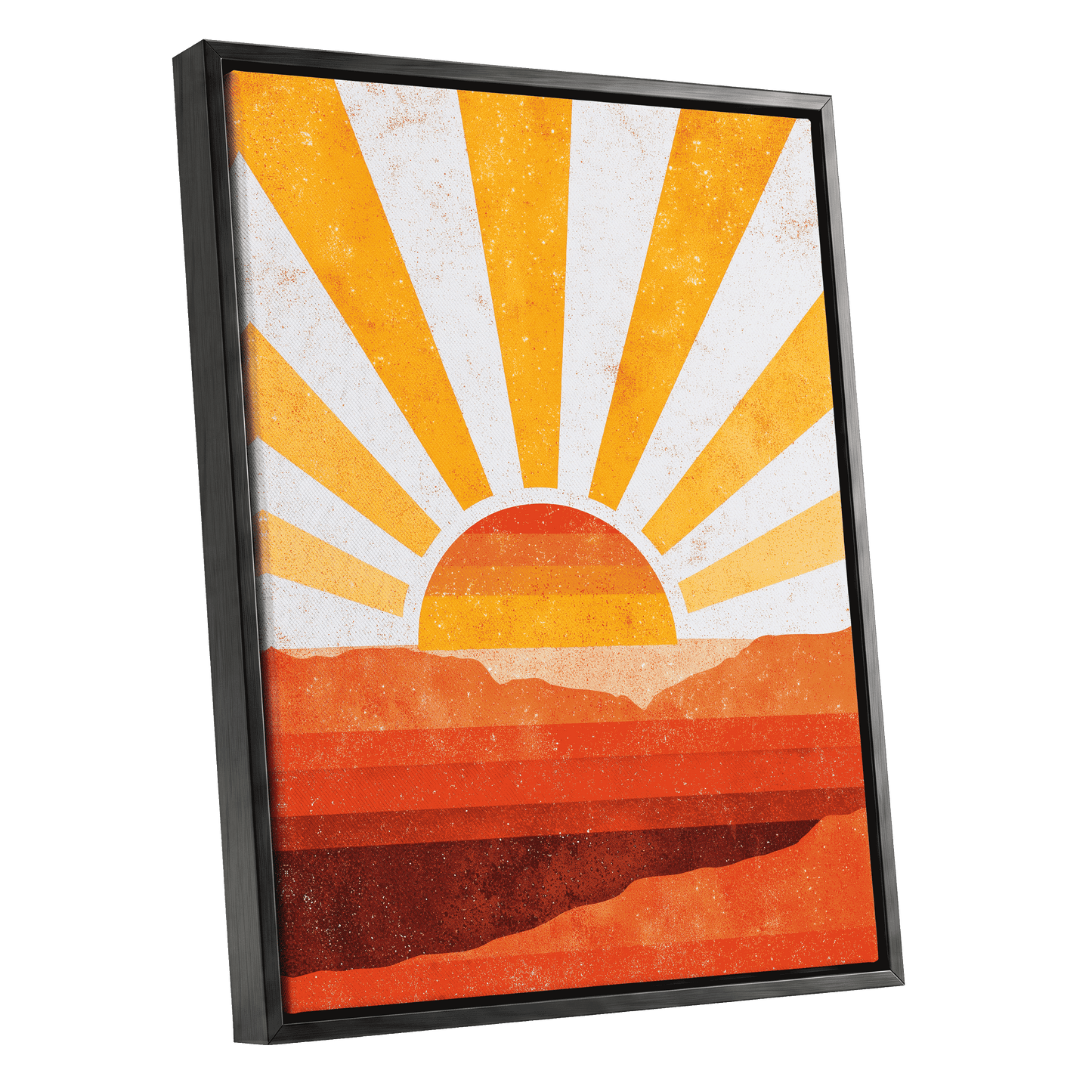 Radiant Desert Horizon – black framed canvas option