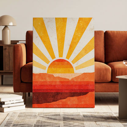 Radiant Desert Horizon – canvas wall art in a styled interior, gallery view 1