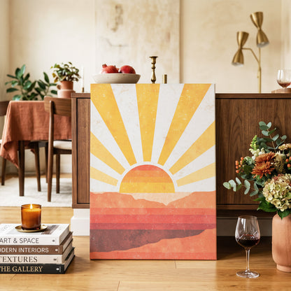 Radiant Desert Horizon – canvas wall art in a styled interior, gallery view 2