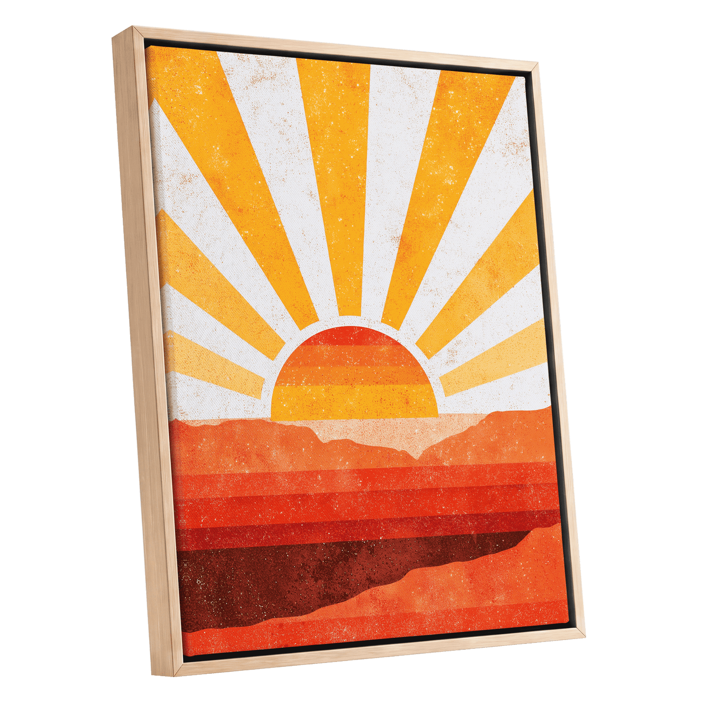 Radiant Desert Horizon – oak framed canvas option