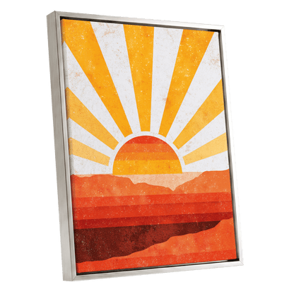Radiant Desert Horizon – silver framed canvas option