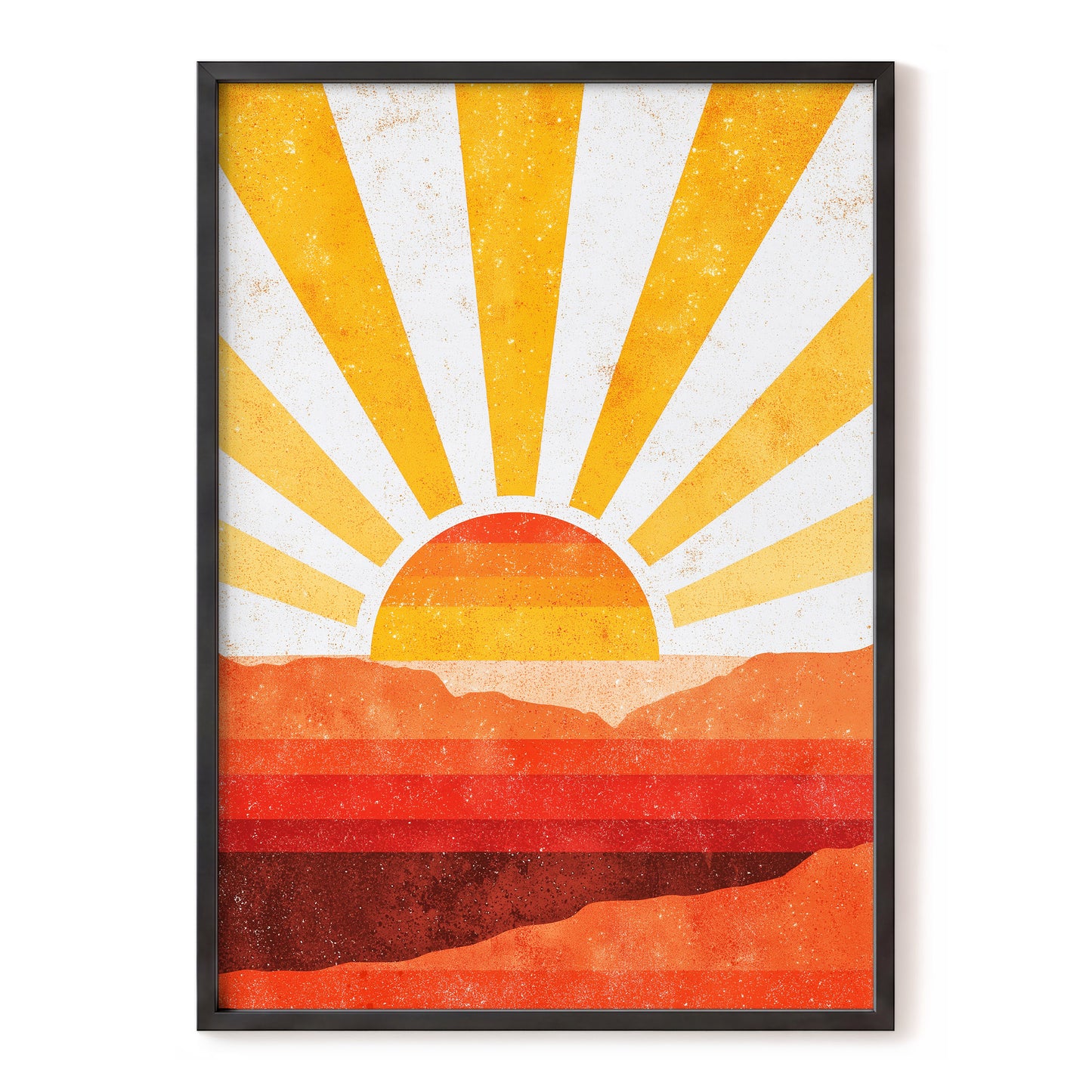 Radiant Desert Horizon – orange, yellow, red nature wall art, front view