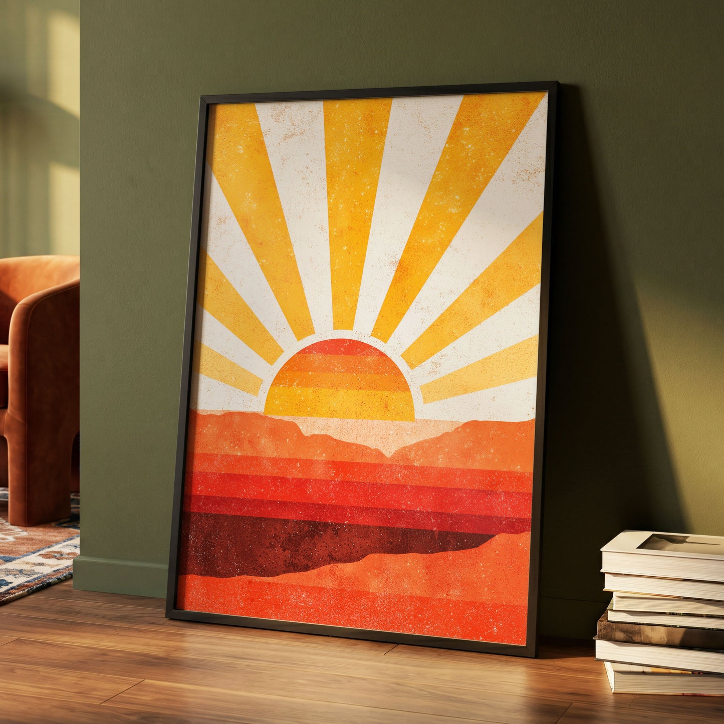 Radiant Desert Horizon – wall art displayed in a styled interior, gallery view 4