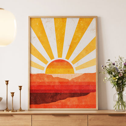 Radiant Desert Horizon – wall art displayed in a styled interior, gallery view 5