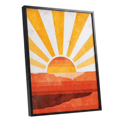 Radiant Desert Horizon – black framed poster option