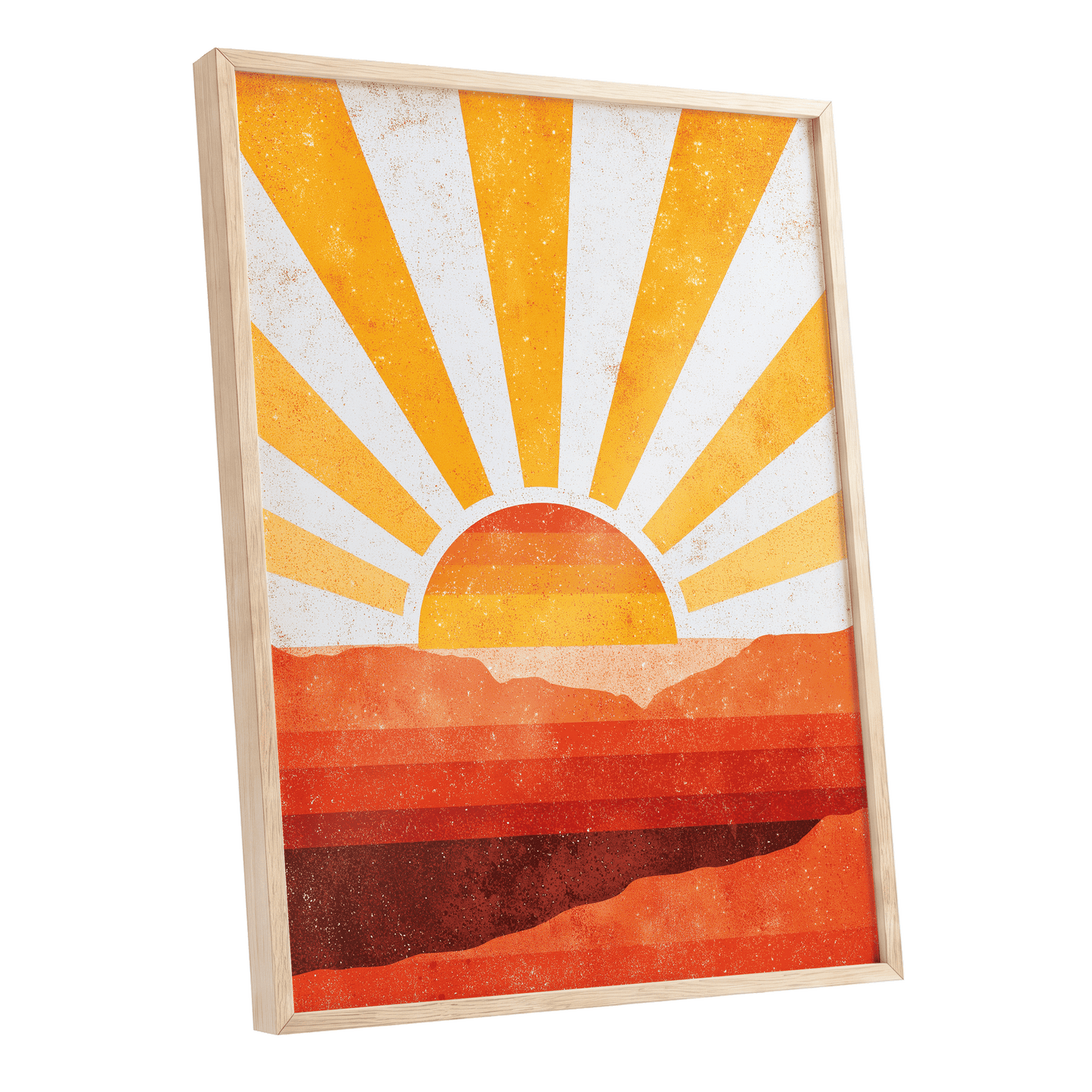 Radiant Desert Horizon – oak framed poster option