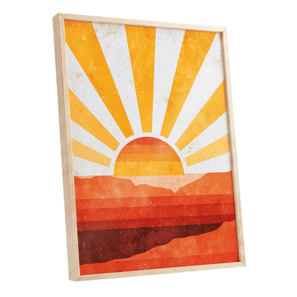 Radiant Desert Horizon – oak framed poster option